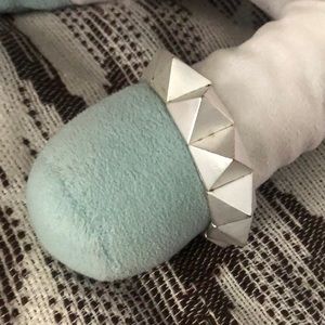 Silver stretch bracelet with soft spikes